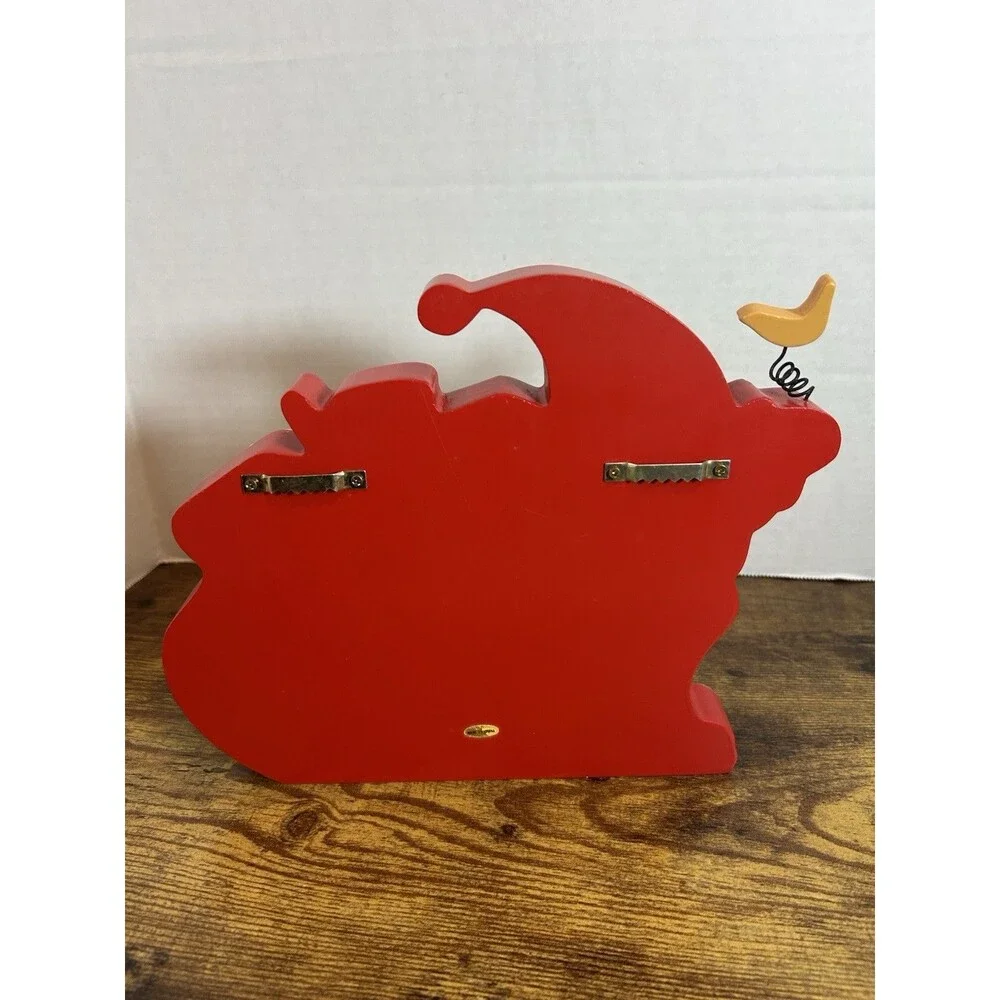 Vintage Wooden Santa Christmas Countdown Calendar Wall Hanging Shelf Sitter Deco